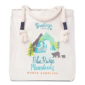 NWT Spartina Canvas Tote Blue Ridge Mountains North Carolina Bag